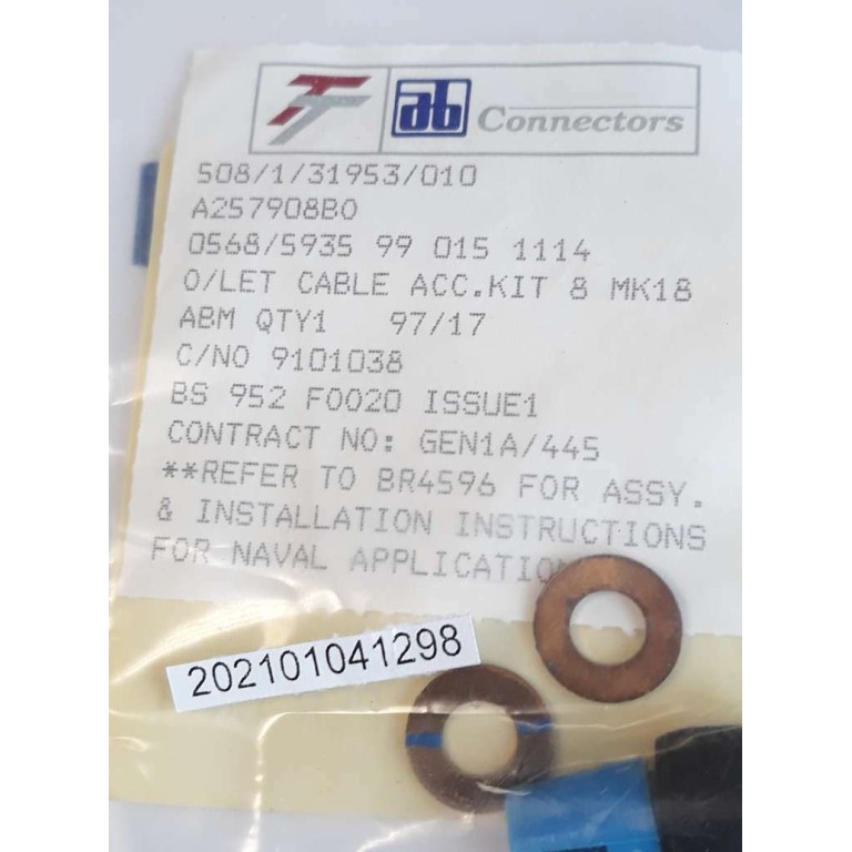 AB connectors ABM 97 17 CABLE ACC KIT 8 MK18 ABM9717 0568 5935 99 015 1114 AB connectors ABM 97 17 CABLE ACC KIT 8 MK18 ABM9717 0568 5935 99 015 1114