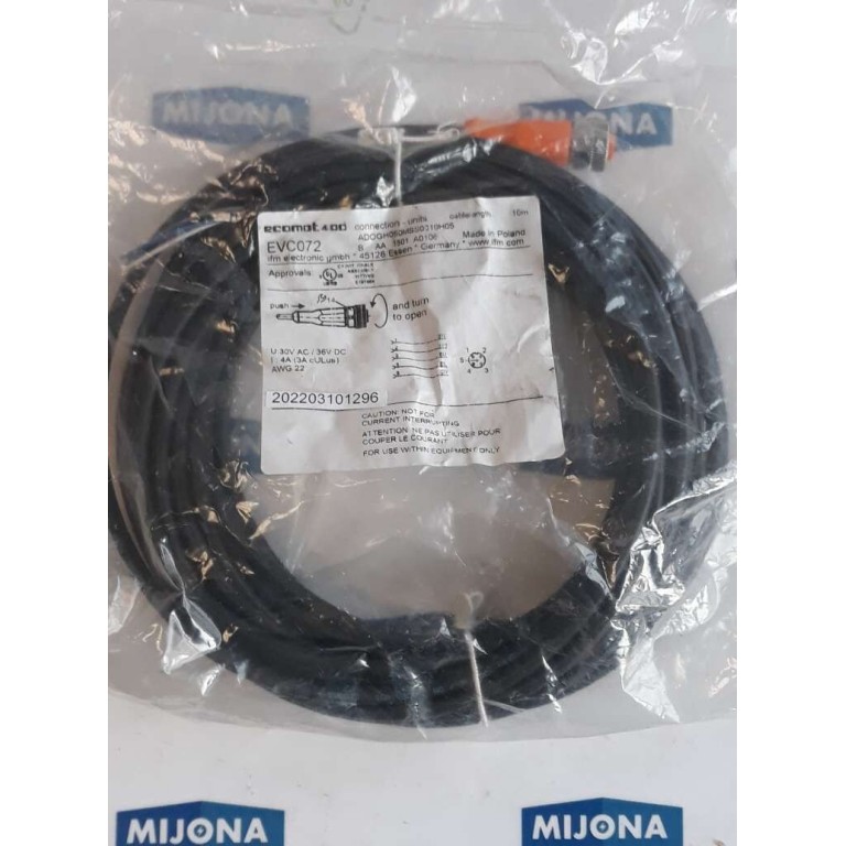IFM ELECTRONIC EVC072 30V AC 36V DC 4A CABLE 10M