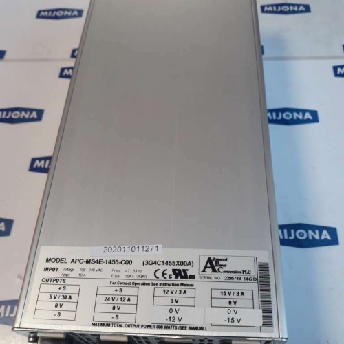 APC Power Supply APC MS4E 1455 C00 10A 100-240VAC 47-63HZ 600W 3G4C1455X00A