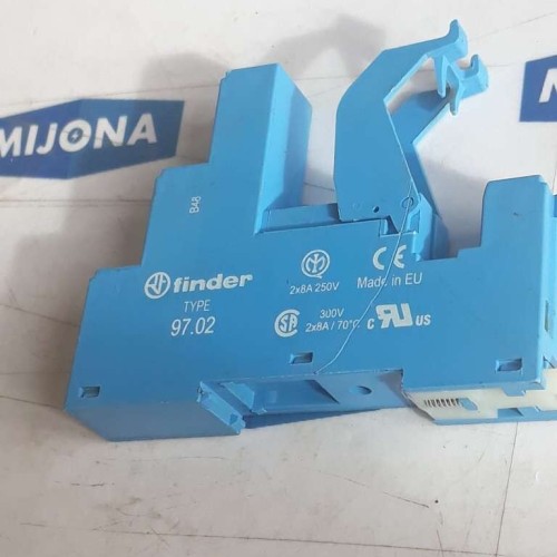 FINDER TYPE 97 02 SOCKET 2X8A 250V 70°C 2X8A 300V FINDER TYPE 97 02 SOCKET 2X8A 250V 70°C 2X8A 300V