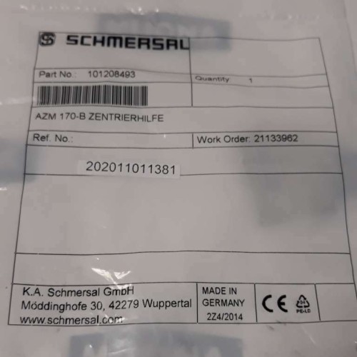 SCHMERSAL AZM 170 B ZENTRIERHILFE 101208493 (NEW OLD STOCK) SCHMERSAL AZM 170 B ZENTRIERHILFE 101208493 (NEW OLD STOCK)
