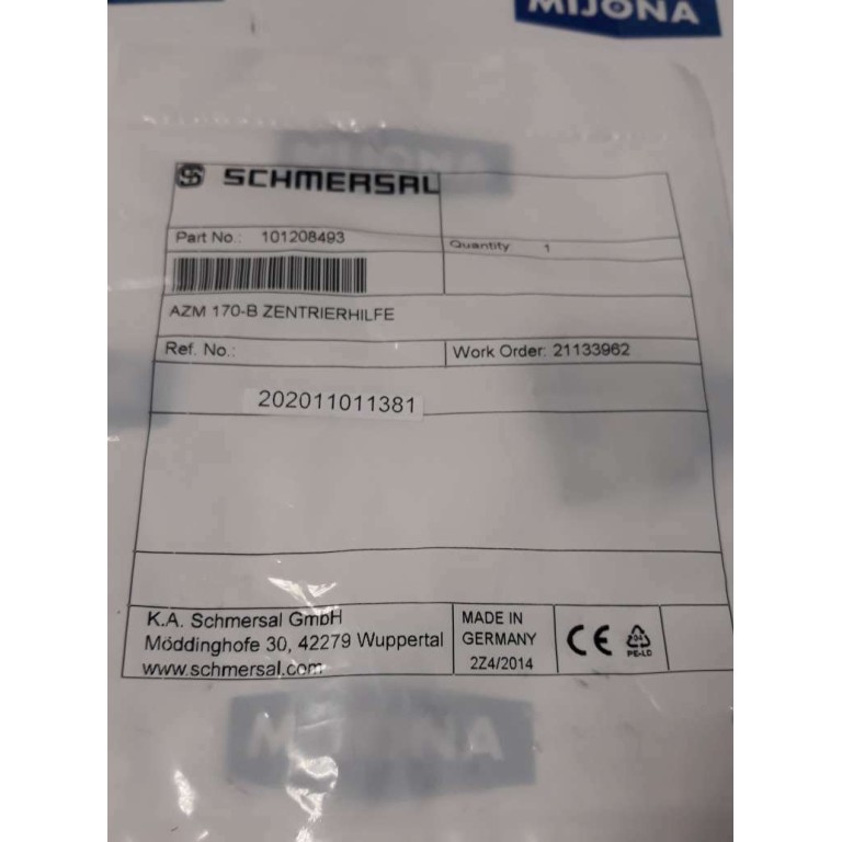 SCHMERSAL AZM 170 B ZENTRIERHILFE 101208493 (NEW OLD STOCK)