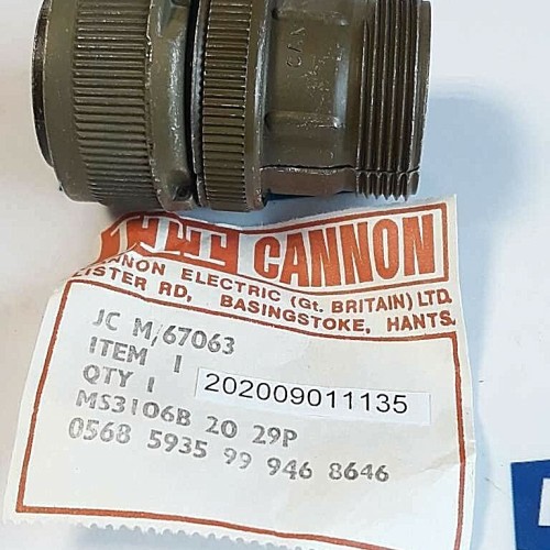 ITT CANNON 7603 GB MS3106B 20 29P (NEW OLD STOCK)