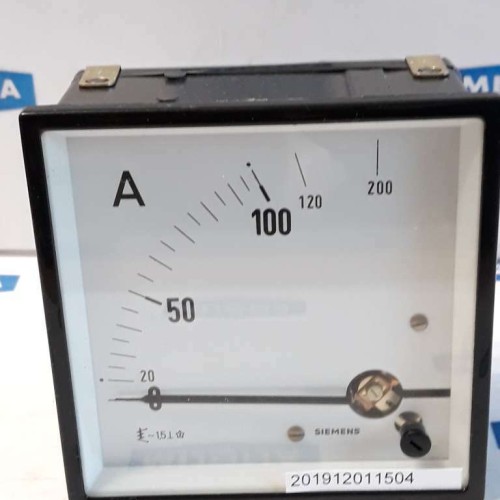 SIEMENS Ampermeter AC 0-200A 96x96 mm (New old stock) SIEMENS Ampermeter AC 0-200A 96x96 mm (New old stock)