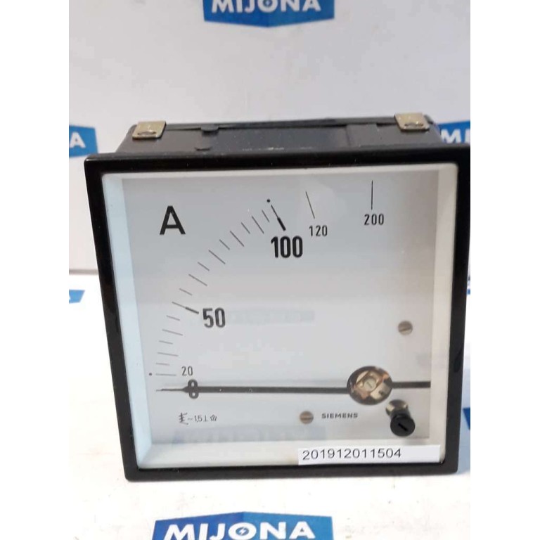 SIEMENS Ampermeter  AC 0-200A 96x96 mm (New old stock)
