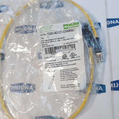 Murr Elektronik 7000 40121 0340060 M12 MALE straight M12 FEMALE 90° 250V AC DC Murr Elektronik 7000 40121 0340060 M12 MALE straight M12 FEMALE 90° 250V AC DC