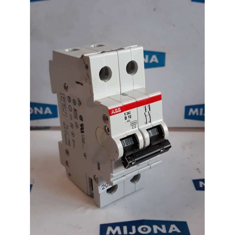 ABB S 262 B 10 Miniature circuit breaker  IEC 947 2 10kA (New old stock)