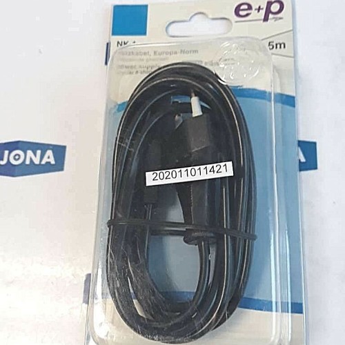 E+P ELEKTRIK NK 1 POWER SUPPLY CABLE EURO STANDART ANGULAR 8 SHAPPE PLUG 1.5M