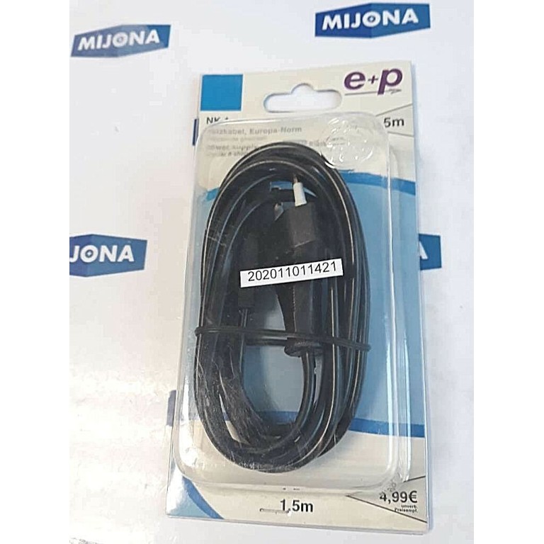 E+P ELEKTRIK NK 1 POWER SUPPLY CABLE EURO STANDART ANGULAR 8 SHAPPE PLUG 1.5M
