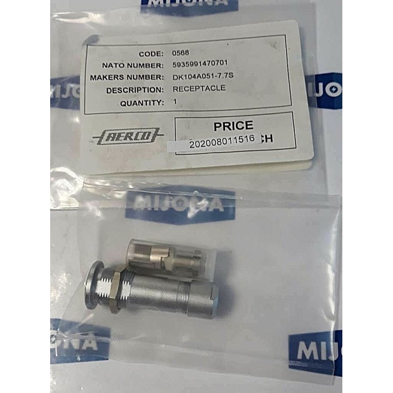 AERCO E3 104 1 7 7 + A RECEPTACLE DK104A051 7.7S (NEW OLD STOCK)