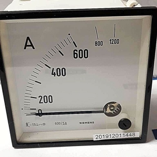 SIEMENS AMPEREMETER AC 0-1200A 96x96mm 600/5A