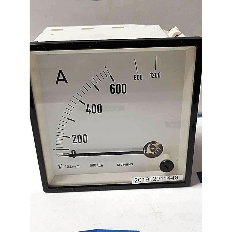 SIEMENS AMPEREMETER AC 0-1200A 96x96mm 600/5A