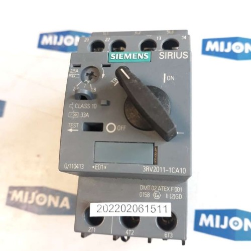 Siemens SIRIUS 3RV2011 1CA10 Motor Protection Circuit Breaker 1,8 - 2,5A