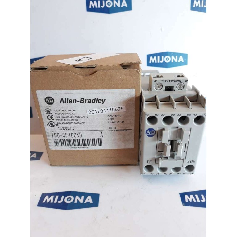 ALLEN BRADLEY 700 CF400KD SER A 600V AC 25A 3PHASE 110V 50/60HZ NEW OLD STOCK