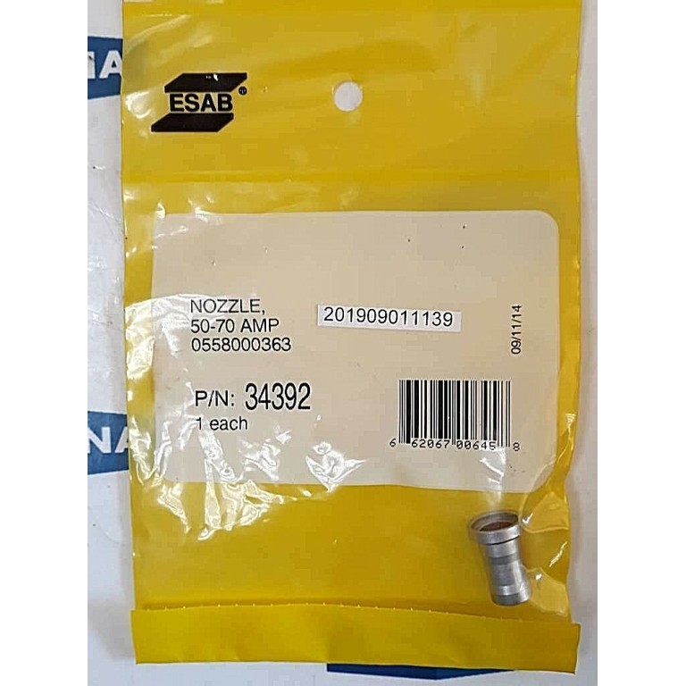 Esab 50558000363 50-70AMP  P/N 34392 NOZZLE DÜSE