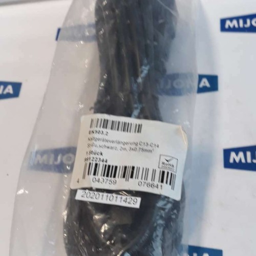 EFB EK503 2 kaltgeräteverlängerung C13 C14 L=2M schwarz 3x0.75m