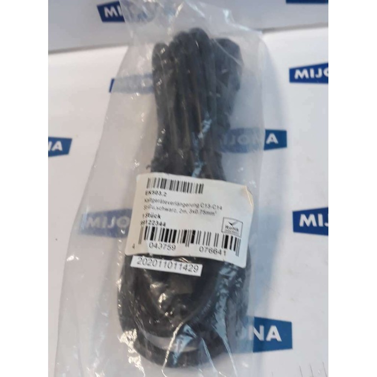 EFB EK503 2 kaltgeräteverlängerung C13 C14 L=2M schwarz 3x0.75m