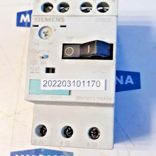Siemens SIRIUS 3RV1011 1GA10 Motor Protection Circuit Breaker 4,5- 6,3A