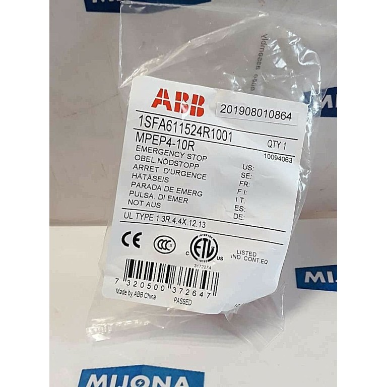 ABB 1SFA611524R1001 MPEP4 10R EMERGENCY STOP NOT AUS TYP 1 3R 4 4X 12 13