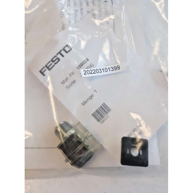 FESTO 188024 Plug Socket  Straight  2 Pin  MSSD-EB-M12-MONO