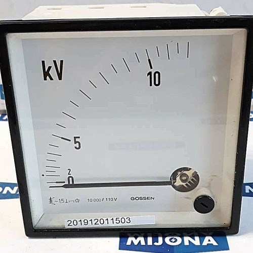 Volmeter GOSSEN AC 0-10kV 10000/110V 96X96mm Volmeter GOSSEN AC 0-10kV 10000/110V 96X96mm