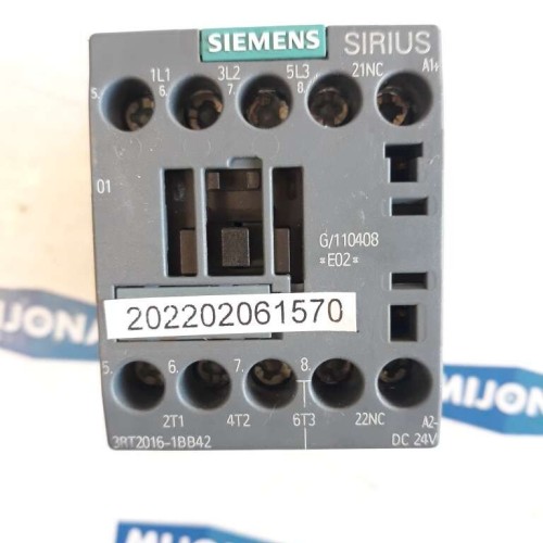 SIEMENS SIRIIUS 3RT2016 1BB42 3RT2016-1BB42 DC 24V 50 60HZ CONTACTOR