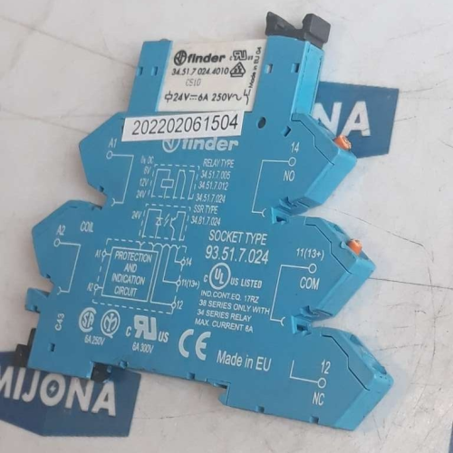FINDER TYPE 34 51 7 024 4010 24V 6A 250V Relay Socket 93 51 7 024