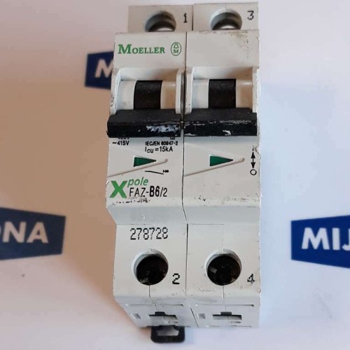 Klöckner Moeller FAZ B6/2 400V 415V 10KA Miniature Circuit Breaker 2POLE Klöckner Moeller FAZ B6/2 400V 415V 10KA Miniature Circuit Breaker 2POLE