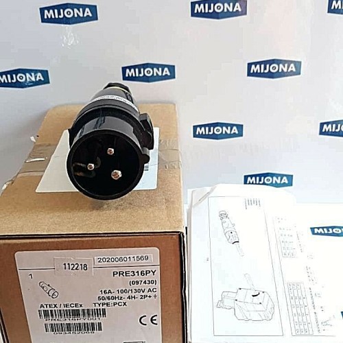 APPLETON TYPE PCX 16A 2P+T 100/130V AC 50/60HZ PRE316PY ATEX IECEX NEW OLD STOCK