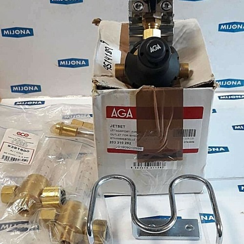 AGA Jetset 203 310 252 Reducer Pressure Reducing Dual Outlet with Flowmeter