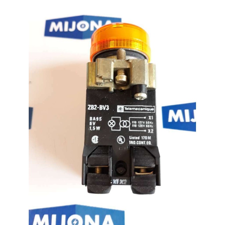 Telemecanique ZB2 BV3 Contact Block 1.5W 50/60HZ ORANGE 110.120V (new old stock)