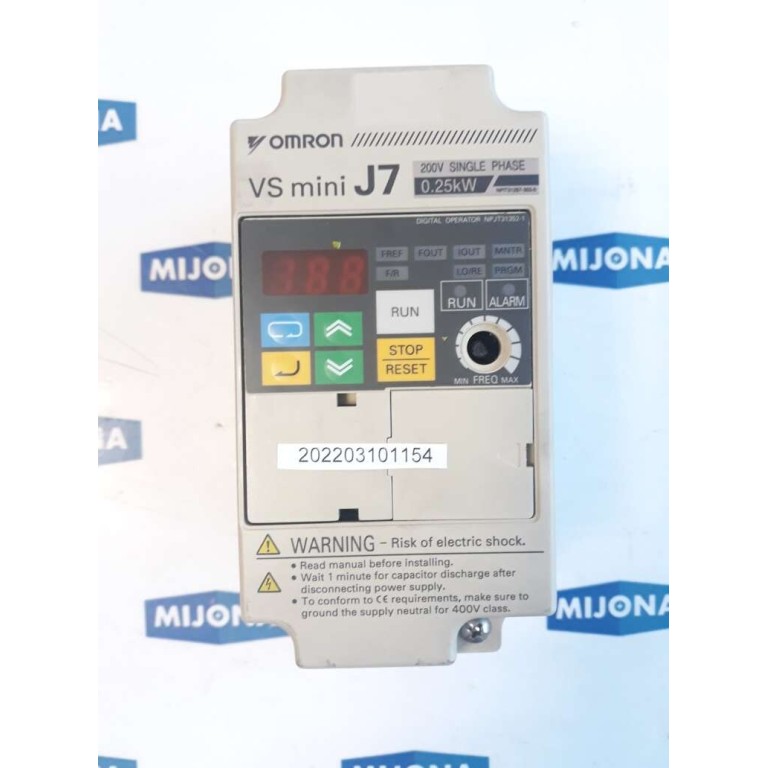 OMRON  VS MINI J7 200V SINGLE PHASE 0,25KW CIMR JZAZB0P2 INVERTER DRIVE