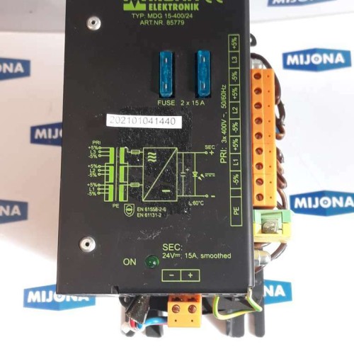 Murr Elektronik MDG 15 400 24 3X400V 50-60HZ 24V 15A TRANSFORMER new old stock Murr Elektronik MDG 15 400 24 3X400V 50-60HZ 24V 15A TRANSFORMER new old stock