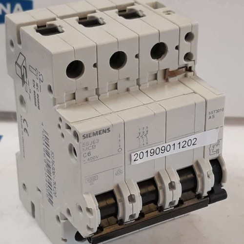 Siemens 5SJ6306 7KK20 Leitungsschutz Schutzschalter 5SJ63 MCB C6 400V IEC 60898