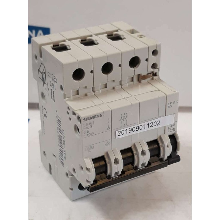 Siemens 5SJ6306 7KK20 Leitungsschutz Schutzschalter 5SJ63 MCB C6 400V IEC 60898