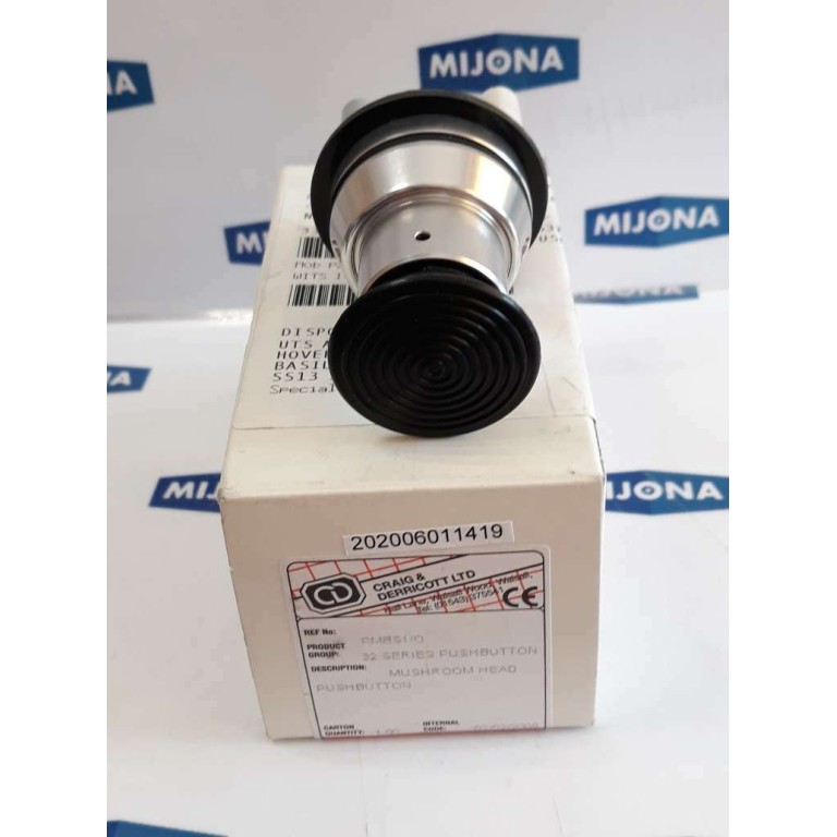 Craig &Derricott PMBS1 0 32 SERIES PUCHBUTTON MUSHROOM HEAD/ S1 CONTACT BLOCK PS
