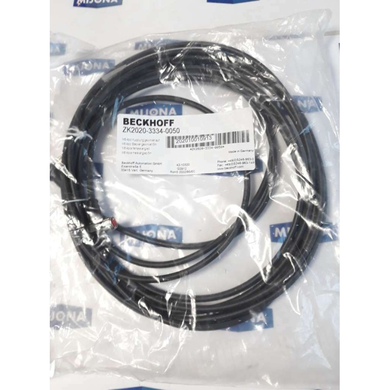 Beckhoff ZK2020 3334 0050 M8 MALE ANGLED 5M