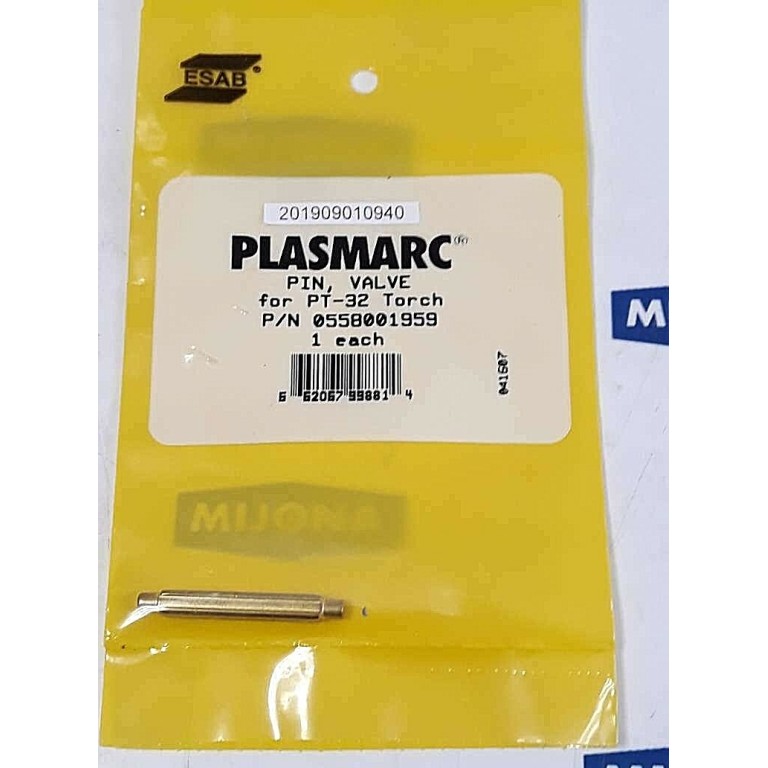 Esab PLASMARC PIN VALVE for PT-32 Torch P/N 0558001959