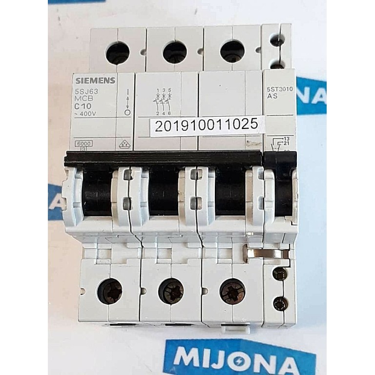 Siemens 5SJ6310 7KK20 Leitungsschutz Schutzschalter 5SJ63 MCB C10 400V IEC 60898