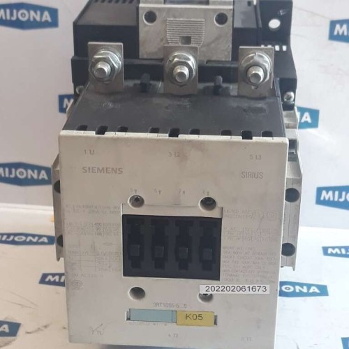Siemens SIRIUS 3RT1056 6AP36 Contactor 230 V ac Coil 3-Pole 185 A 90 kW 3N Siemens SIRIUS 3RT1056 6AP36 Contactor 230 V ac Coil 3-Pole 185 A 90 kW 3N