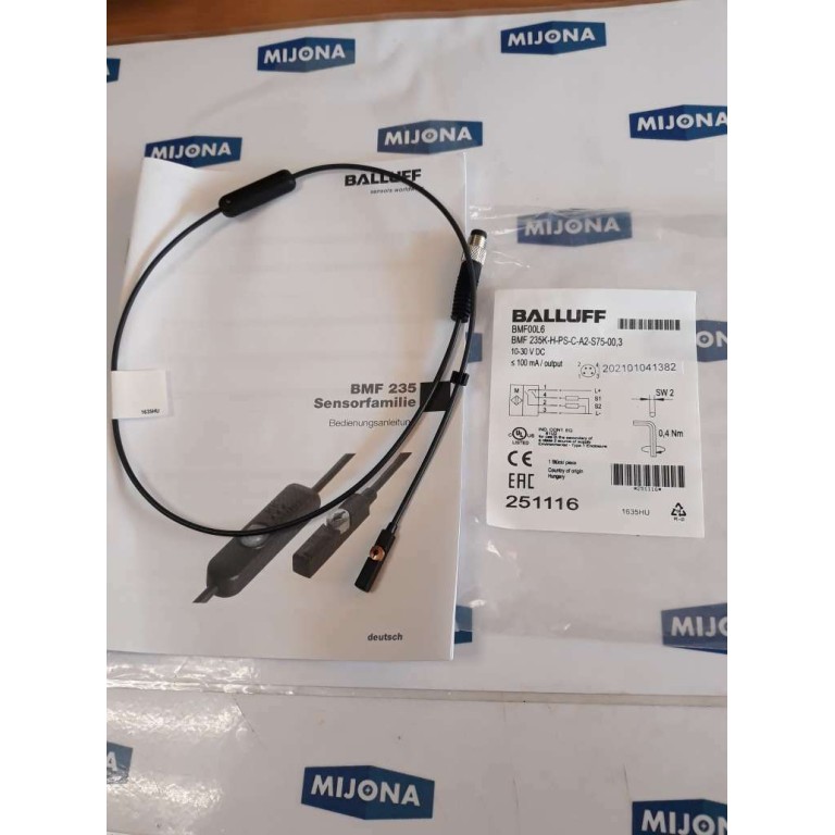 BALLUFF BMF00L6 BMF 235K H PS C A2 S75 00 3 MAGNETIC SENSOR 10-30VDC 100mA