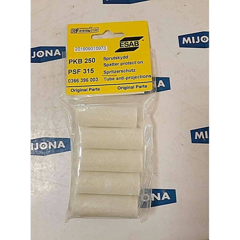 Esab 0366 396 003 PKB 250 PSF 315 Spritzschutz tube anti projections PRICE FOR 5