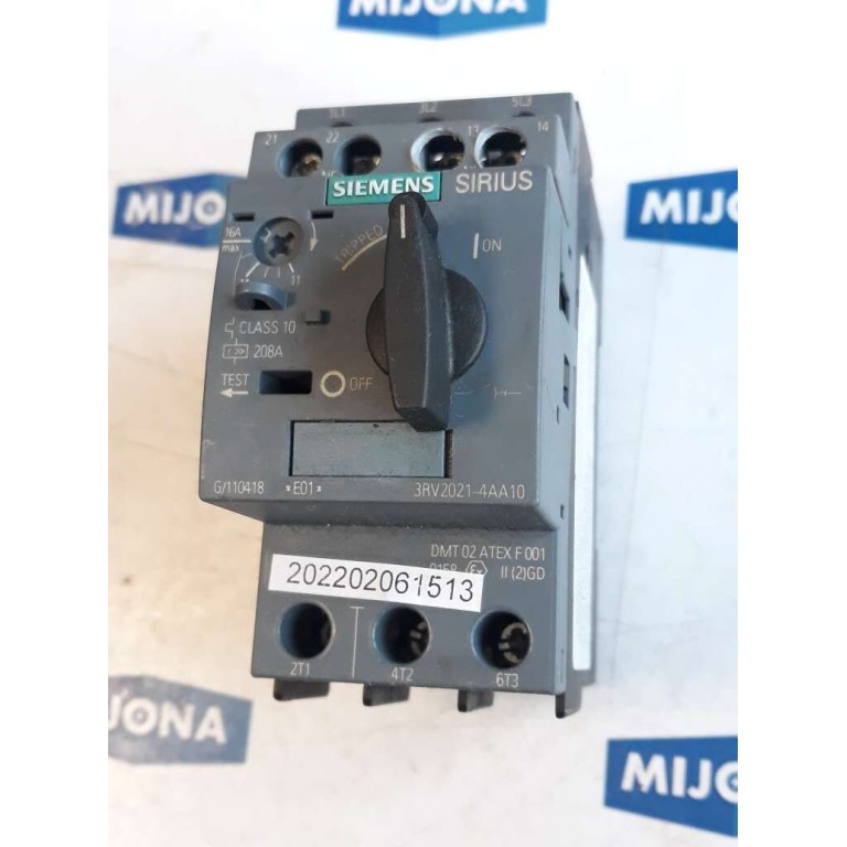 Siemens SIRIUS 3RV2021 4AA10 Motor Protection Circuit Breaker 11 - 16A