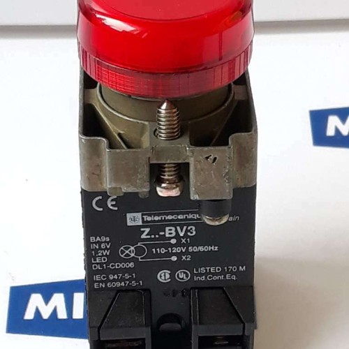 Telemecanique Z BV3 Contact Block 6V 1.2W 50/60HZ 110/120V RED new old stock