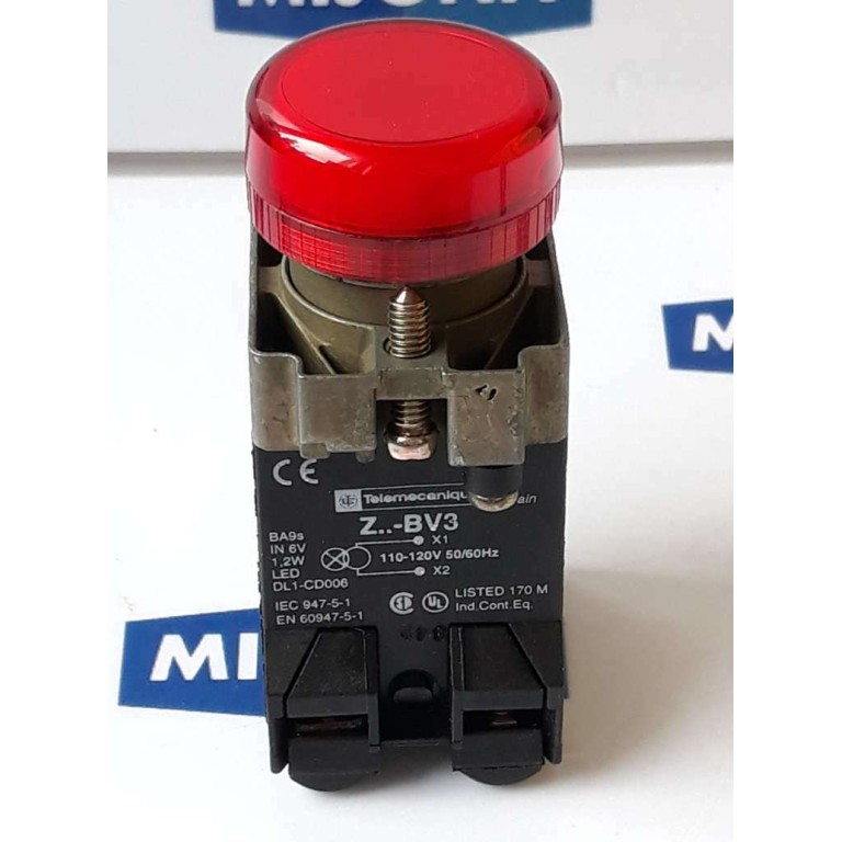 Telemecanique Z BV3 Contact Block 6V 1.2W 50/60HZ 110/120V RED new old stock