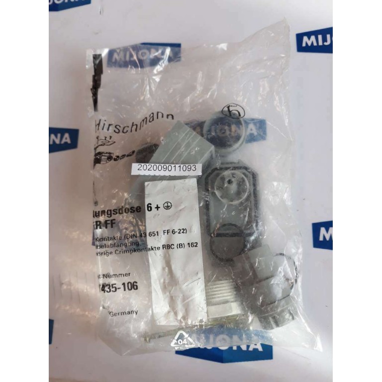 Hirschmann 931 435 106 leitungsdose cable socket 6+ N 6 R FF DIN 43 651 FF 6-22