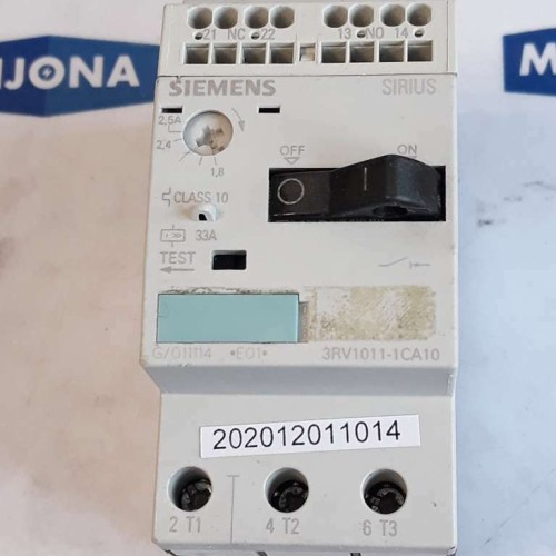 Siemens SIRIUS 3RV1011 1CA10 Motor Protection Circuit Breaker 1,8 - 2,5A