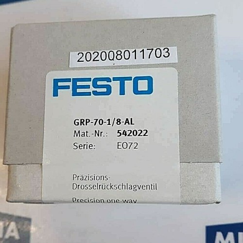 Festo GRP 70 1 8 AL 542022 E072 Precision One-Way Flow Control Valve