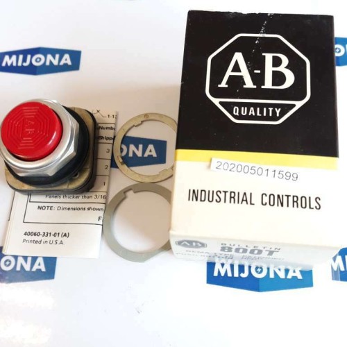 ALLEN BRADLEY 800T B6 PUSH BUTTON NEMA TYPE 4 13 EXTENDED HEAD RED SER T