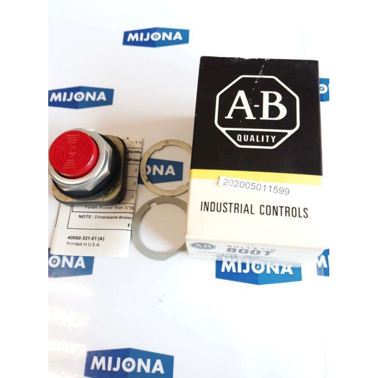 ALLEN BRADLEY 800T B6 PUSH BUTTON NEMA TYPE 4 13 EXTENDED HEAD RED SER T